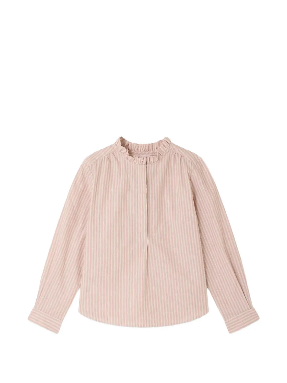 Bonpoint Murgundy ruffled-collar striped blouse - Nude