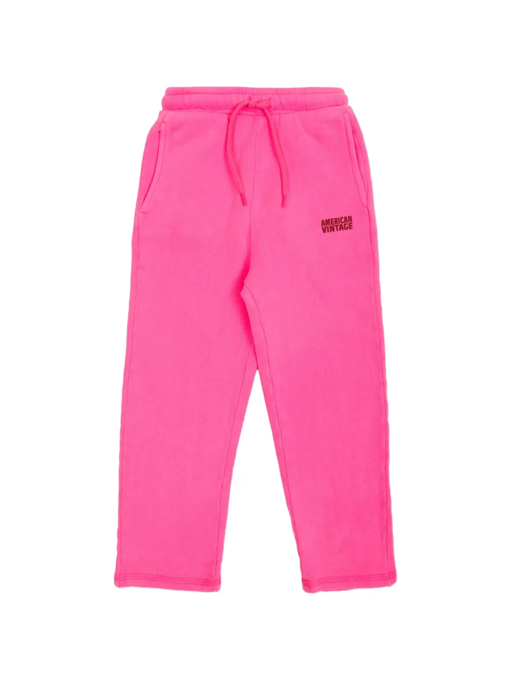 American Vintage Kids Izubird logo-print drawstring track pants Roze