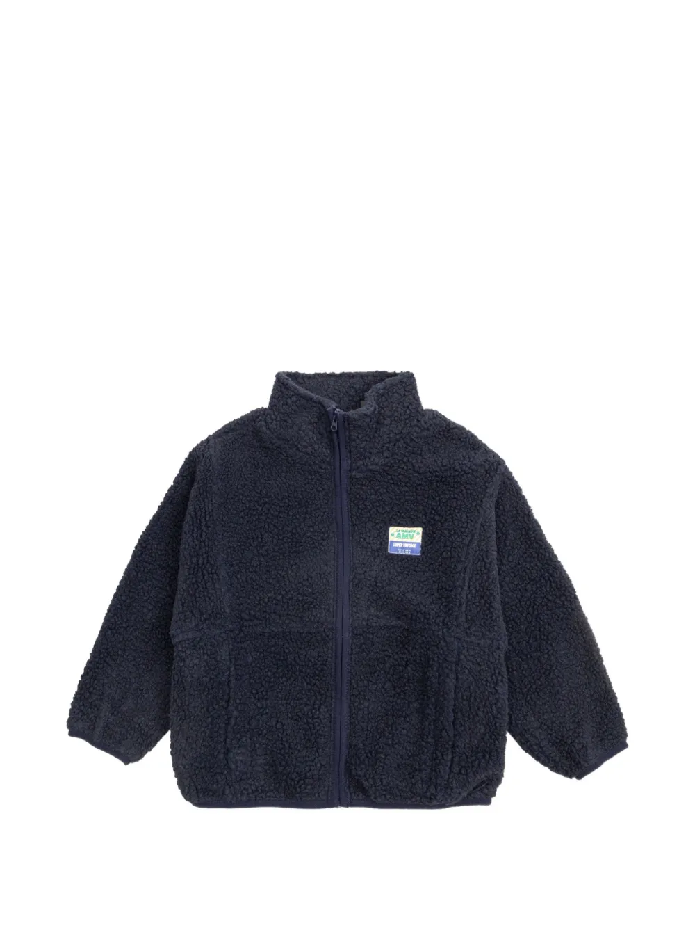 American Vintage Kids Hoktown logo-patch fleece jacket - Blau