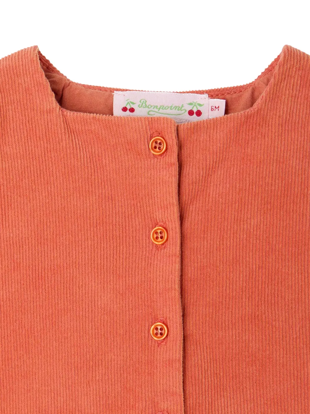 Bonpoint Jacquine ribfluwelen jurk Oranje
