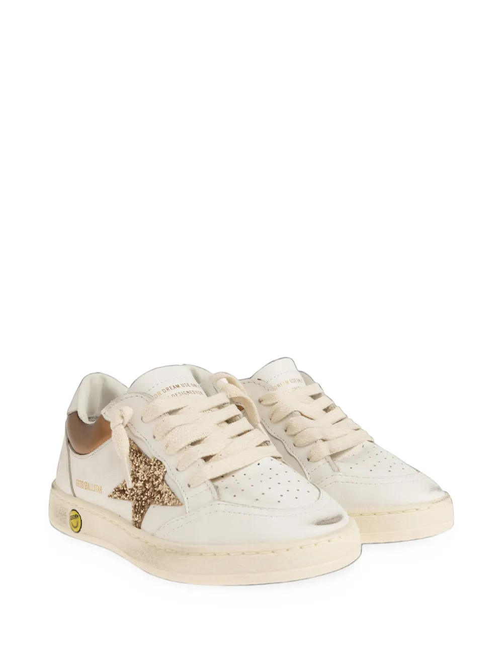 Golden Goose Kids Ball Star glitter-embellished sneakers - Weiß