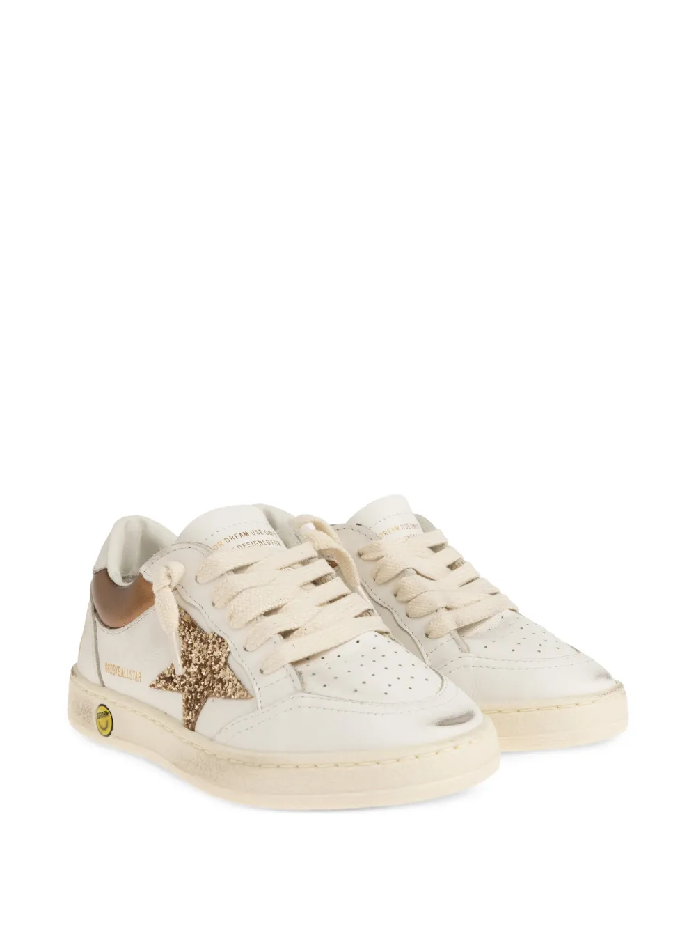 Golden Goose Kids Ball Star glitter-embellished sneakers - Bianco