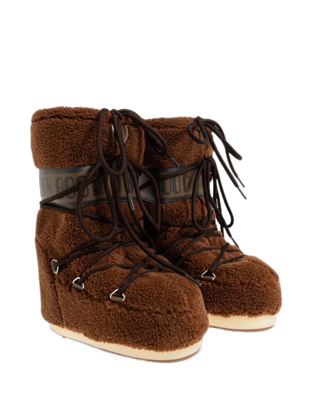 Moon Boot Kids Icon fleece snow boots - Marrone