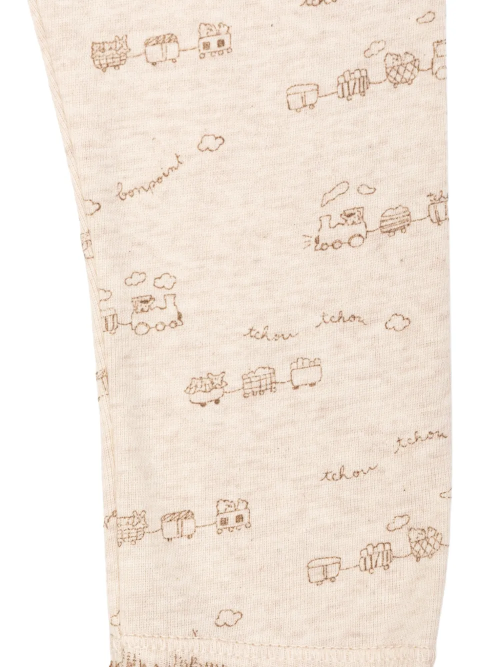 Bonpoint Timini train-print cotton pyjamas Beige