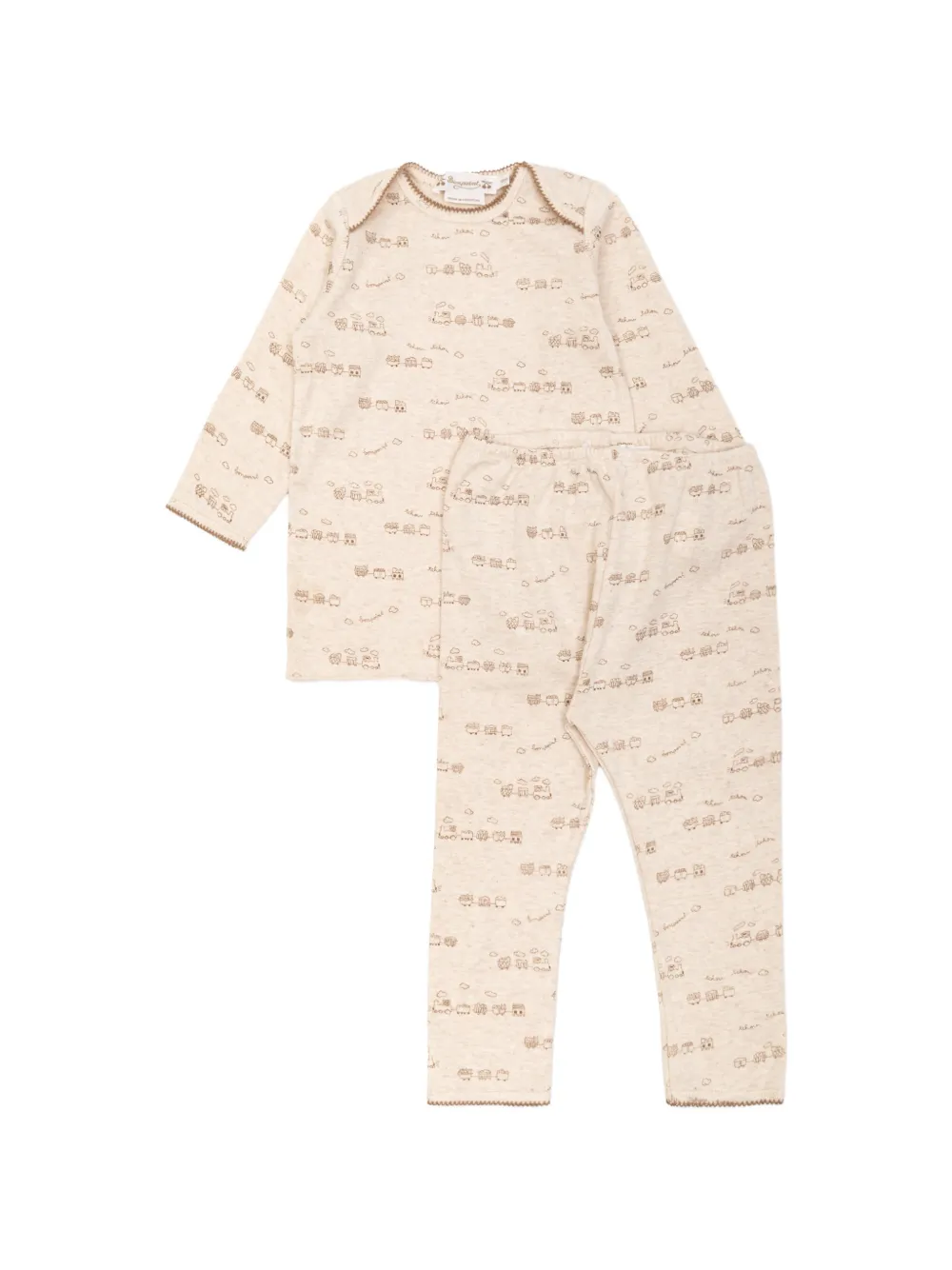 Bonpoint Timini train-print cotton pyjamas - Nude