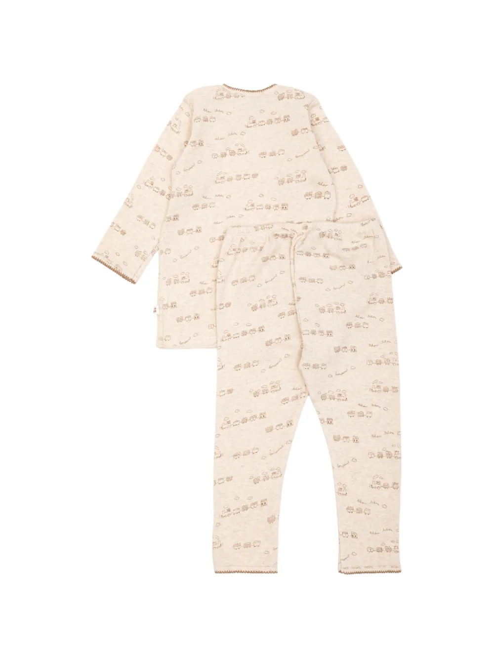 Bonpoint Timini train-print cotton pyjamas Beige
