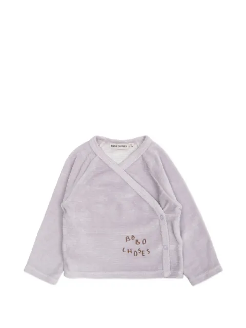 Bobo Choses wrap-style logo-embroidered T-shirt