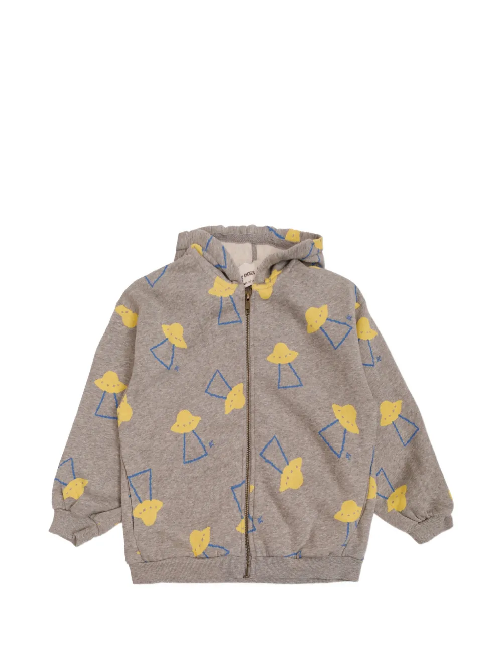 Bobo Choses Pixel Abduction graphic-print zip-up hoodie - Grau