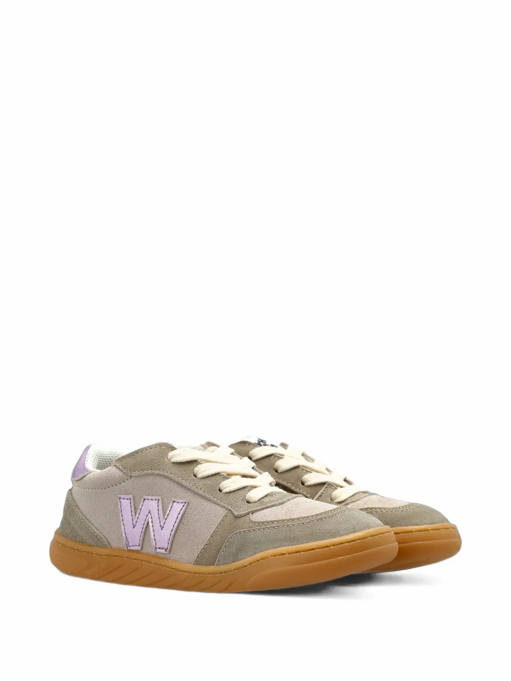 WHEAT Aslan panelled leather sneakers - Gris