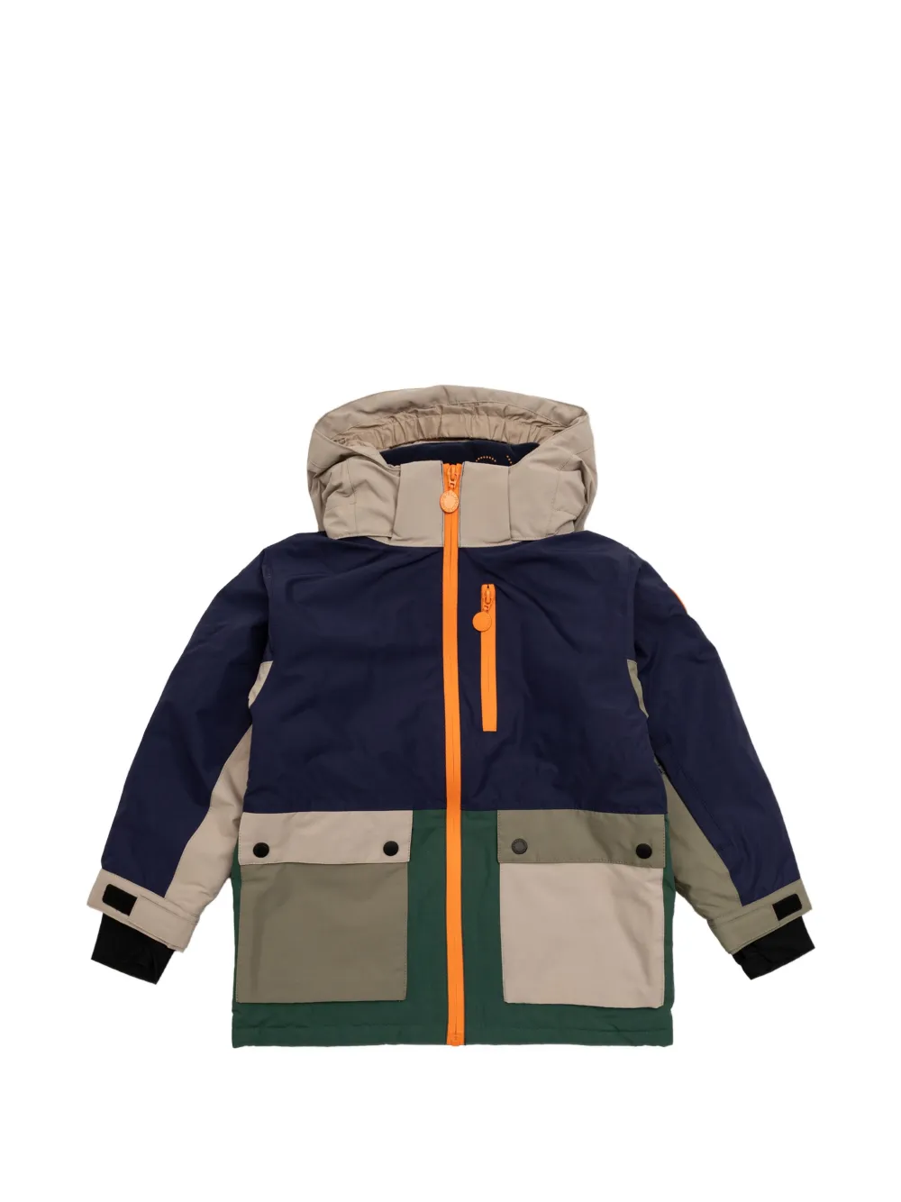 Stella McCartney Kids colour-block hooded snow jacket Blauw