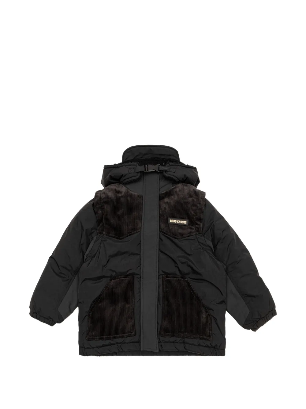 Bobo Choses corduroy-panelled hooded jacket - Blau
