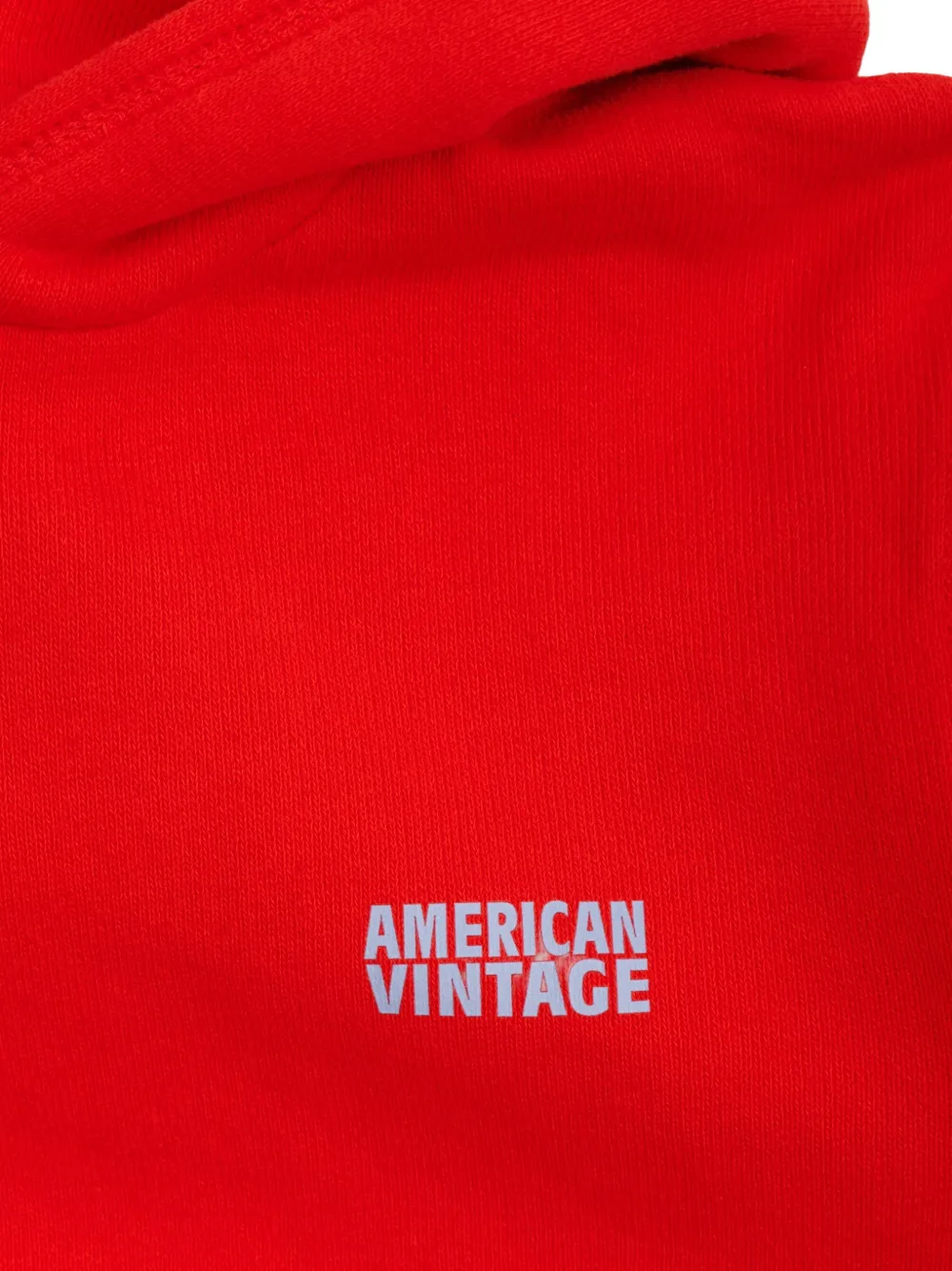 American Vintage Kids logo-print pouch-pocket hoodie Rood