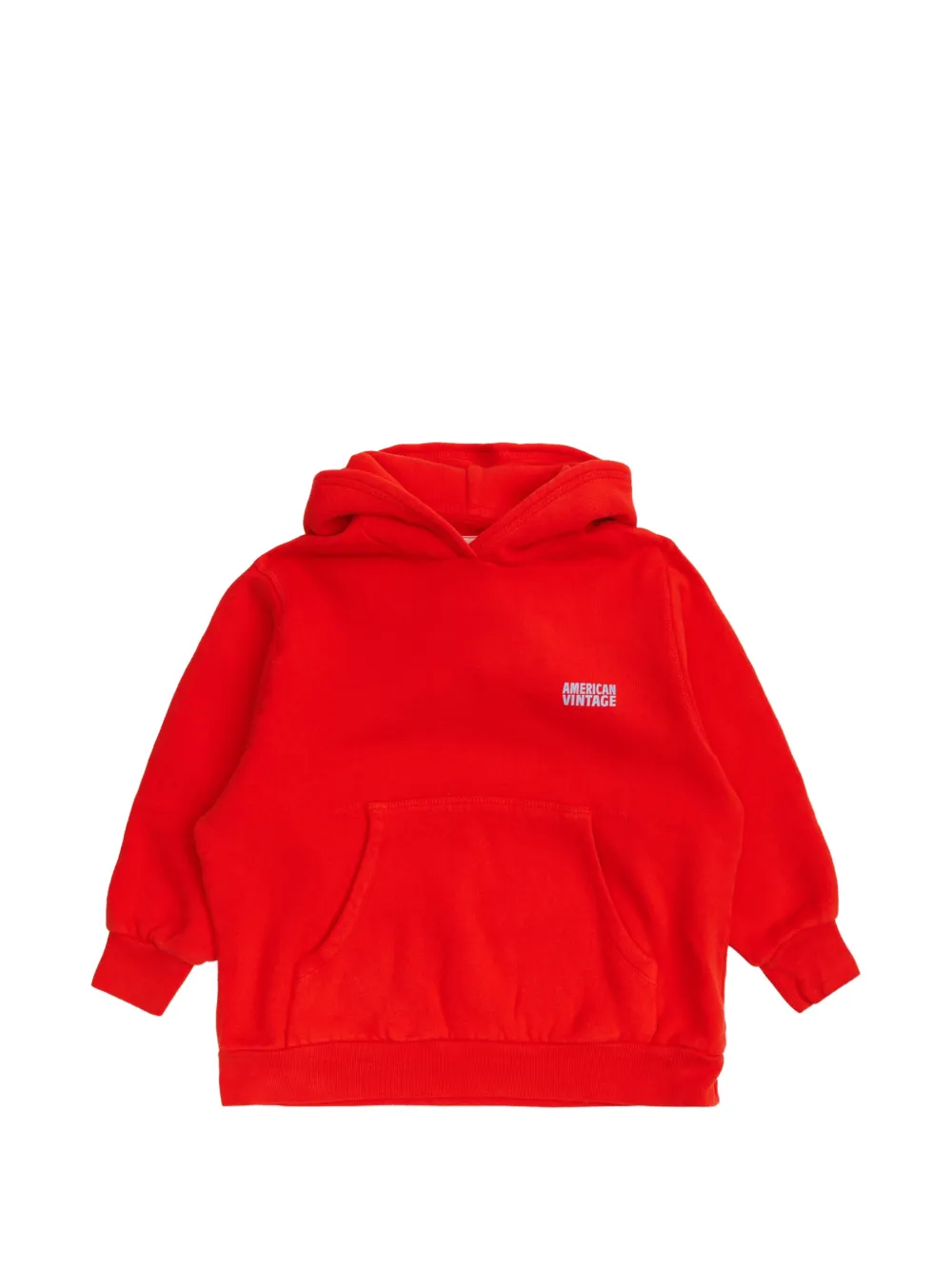 American Vintage Kids logo-print pouch-pocket hoodie Rood