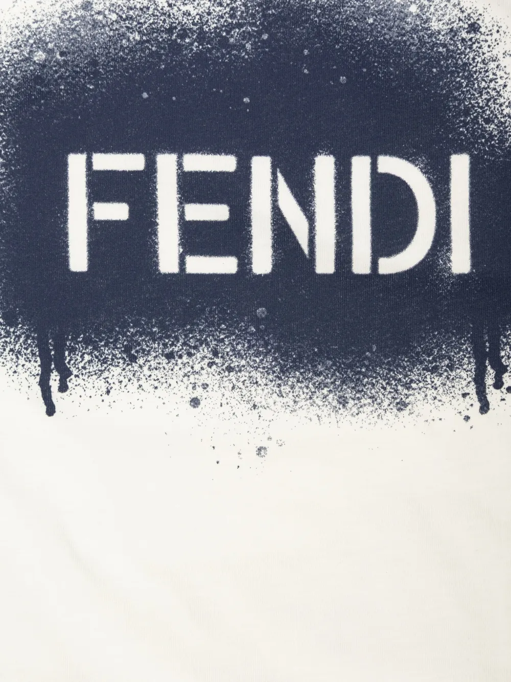 Fendi Kids logo-print T-shirt Wit