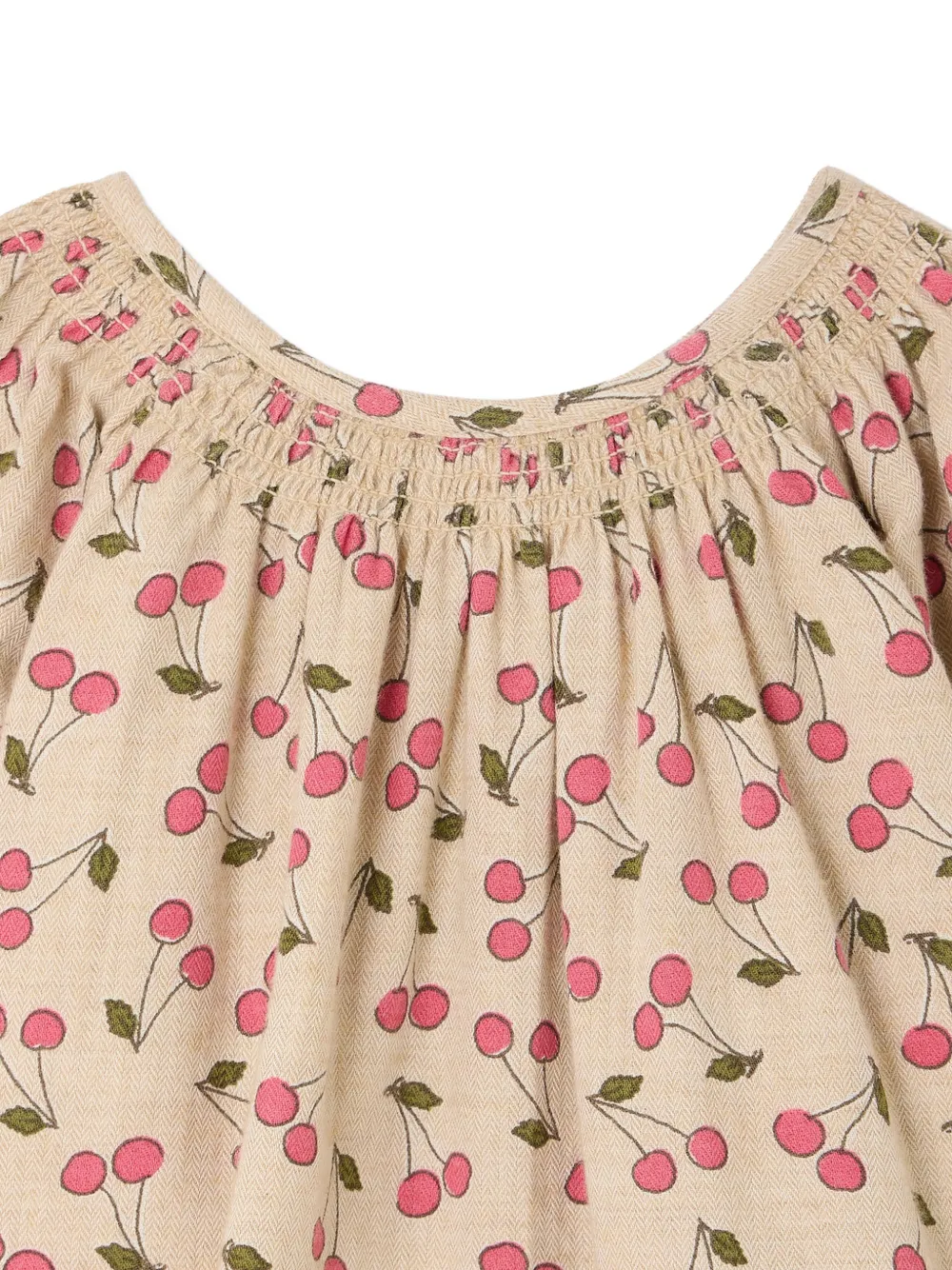 Bonpoint Muce cherry-print mini dress Beige