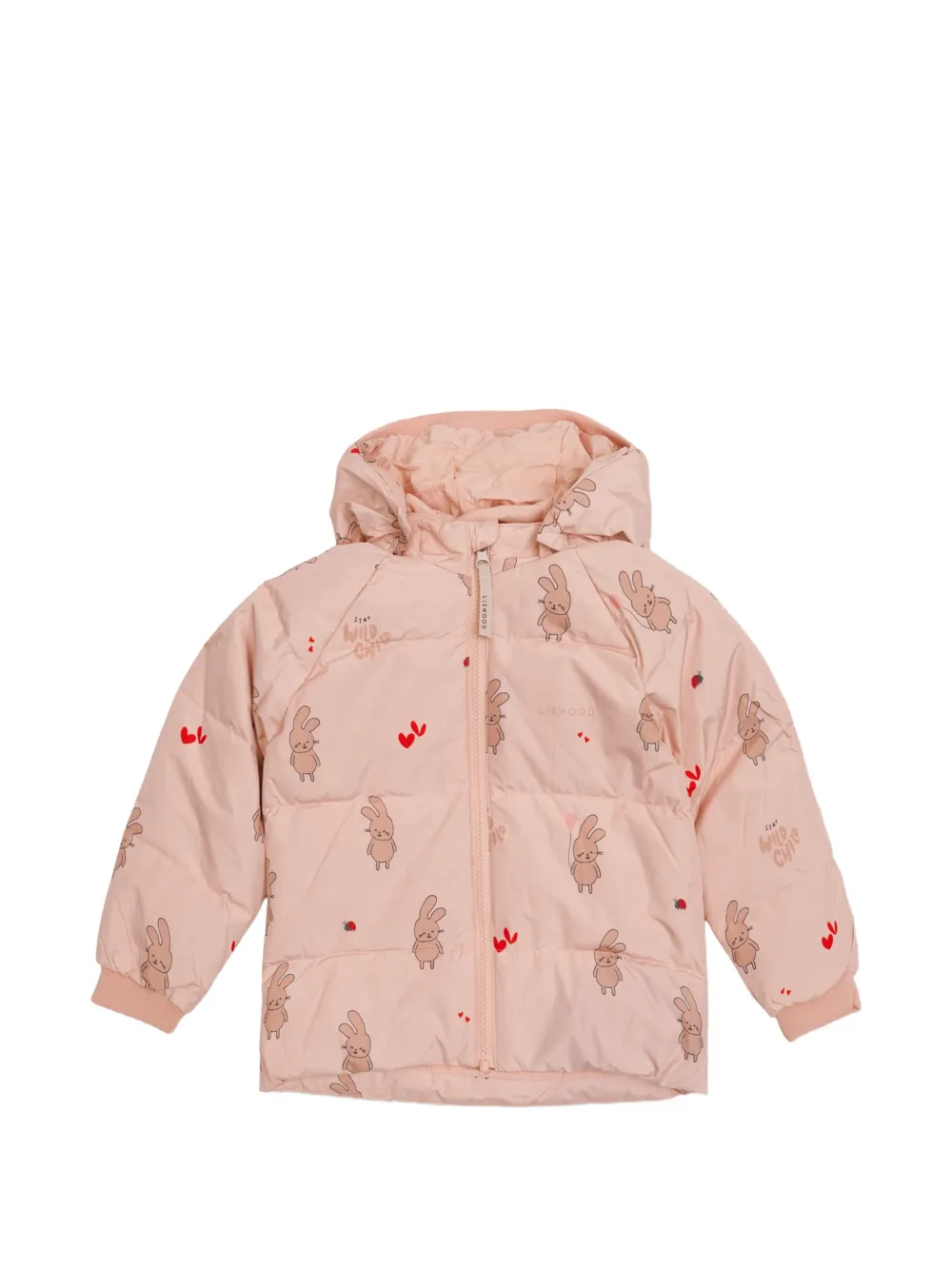 Liewood Polle rabbit-print puffer jacket Roze