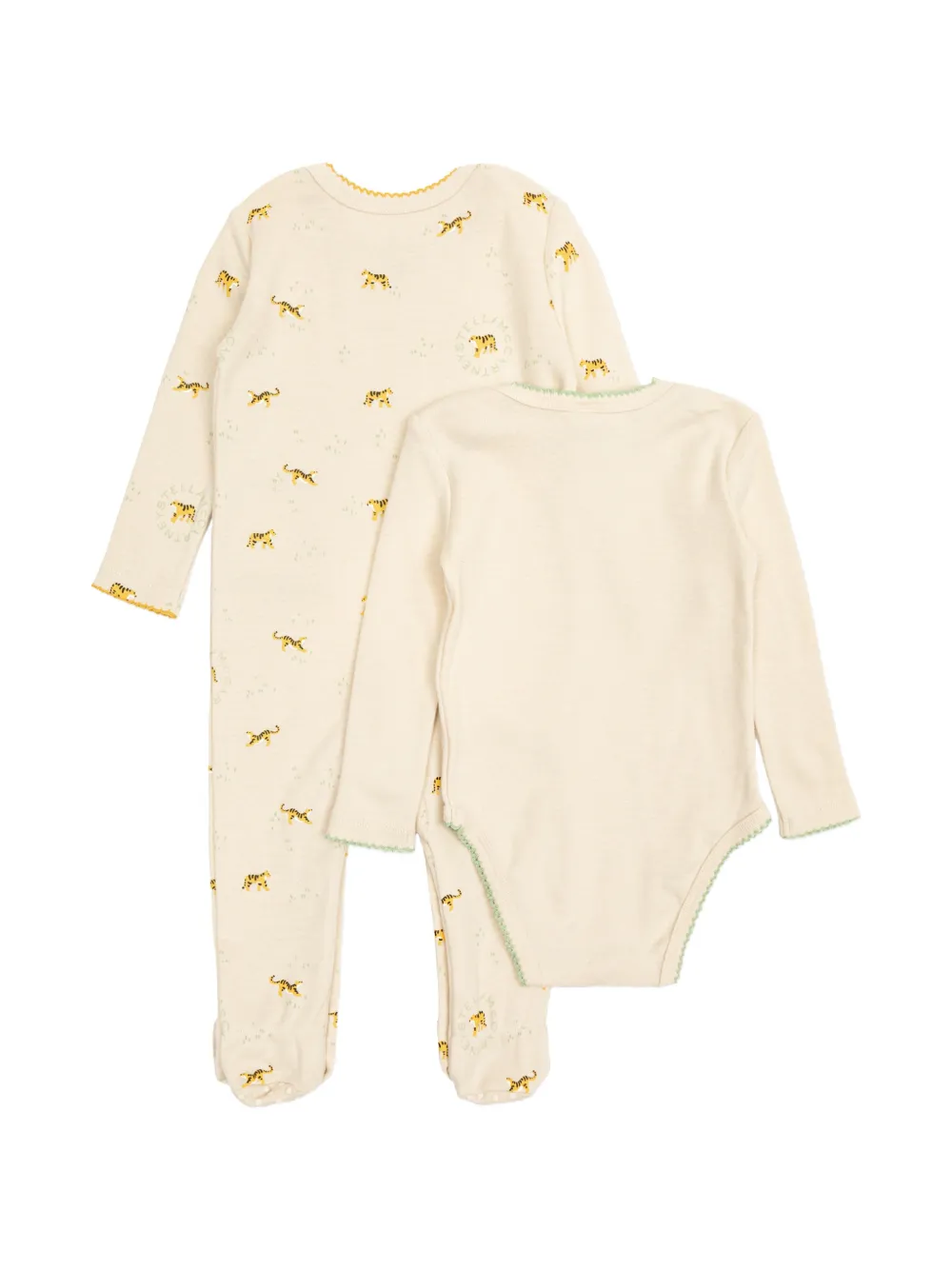 Stella McCartney Kids tiger-print sleepsuits (set of two) Beige