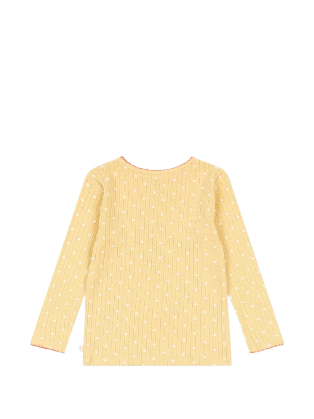 Konges Sløjd Minnie pointelle gebreid T-shirt met stippen Geel