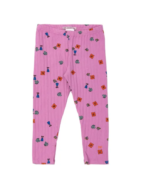 Bobo Choses Blossom floral-print ribbed leggings