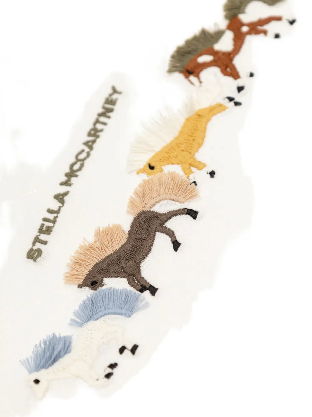 Stella McCartney Kids T-shirt met borduurwerk en paardenprint Wit