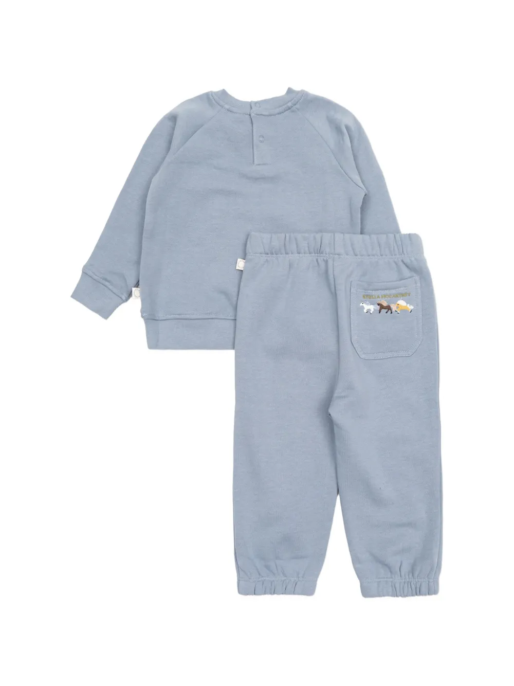 Stella McCartney Kids horse-embroidered tracksuit set Blauw