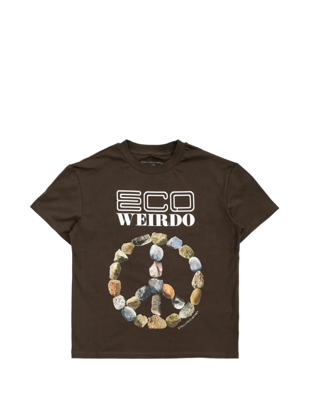 Stella McCartney Kids T-shirt met grafische print Bruin