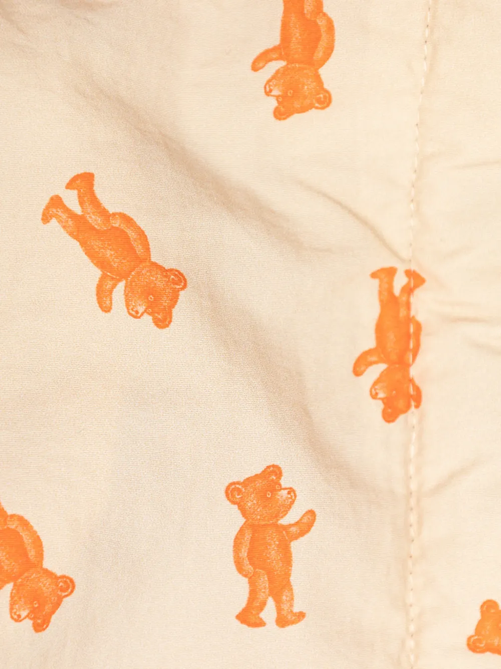 Bobo Choses bear-print fleece-collar jacket Beige