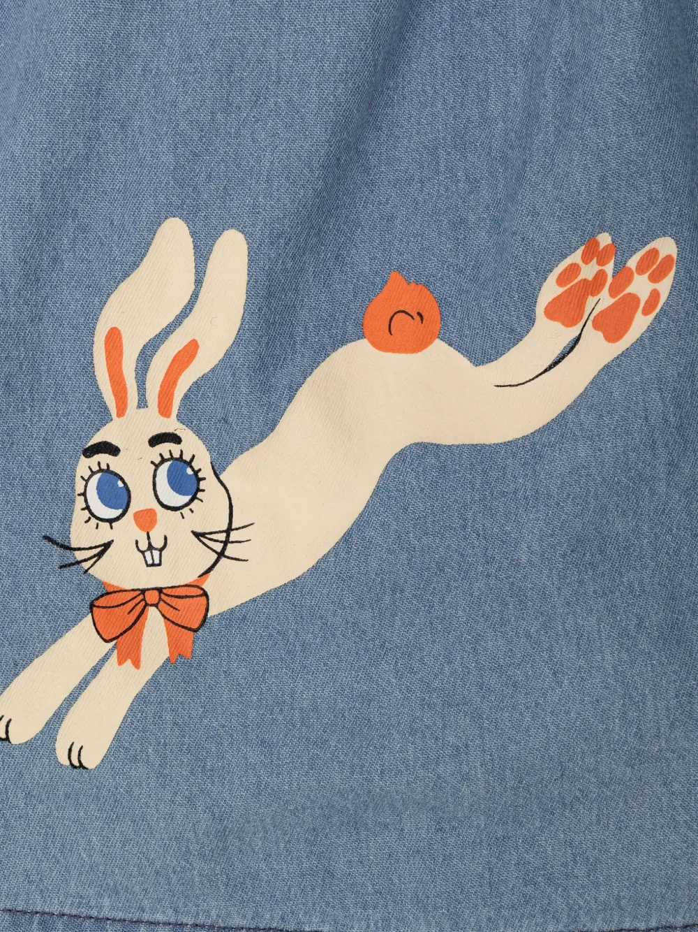 Mini Rodini bunny-print Peter Pan collar dress Blauw