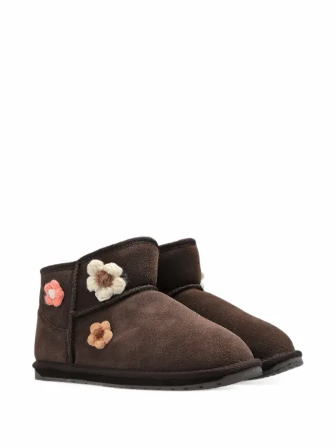 Emu Kids Daisy flower-patch leather boots