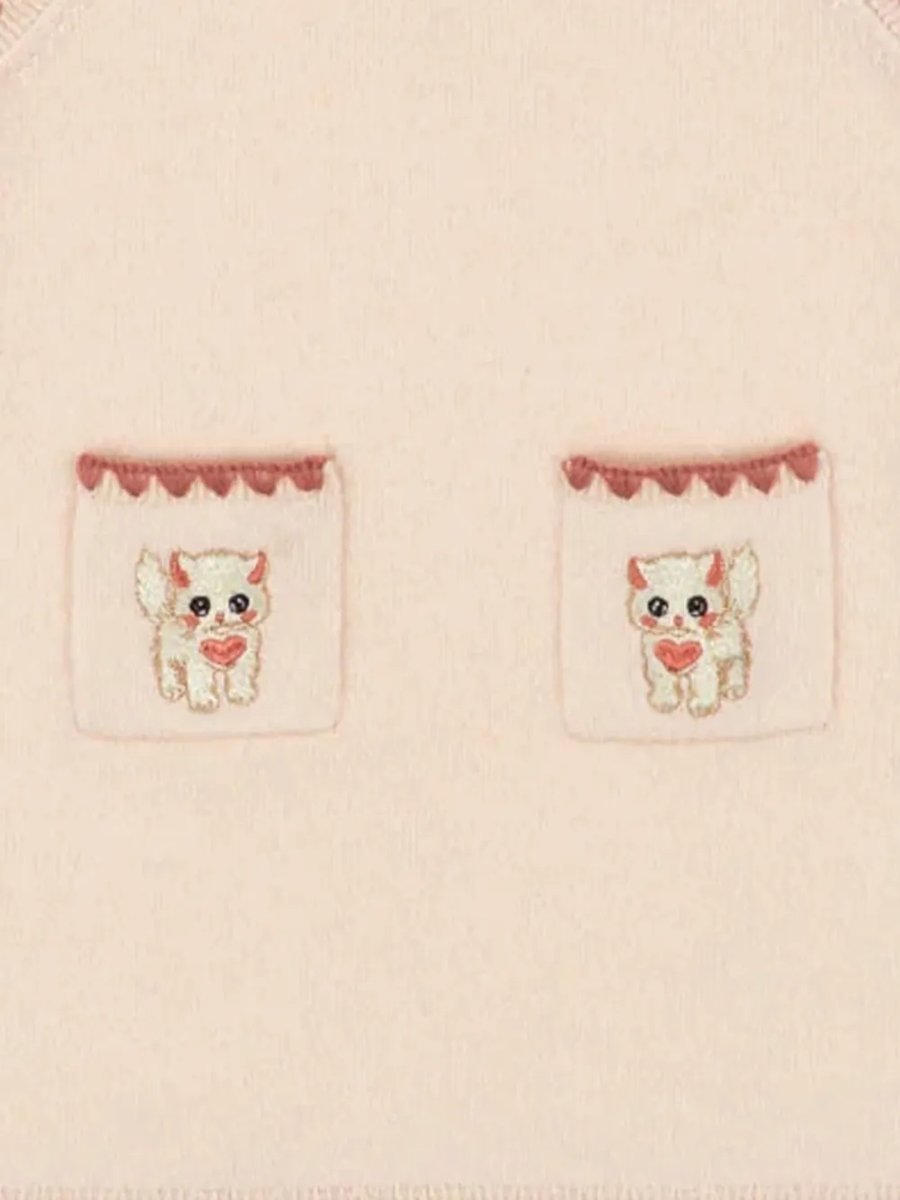 Konges Sløjd Collette cat-embroidered mini dress Roze