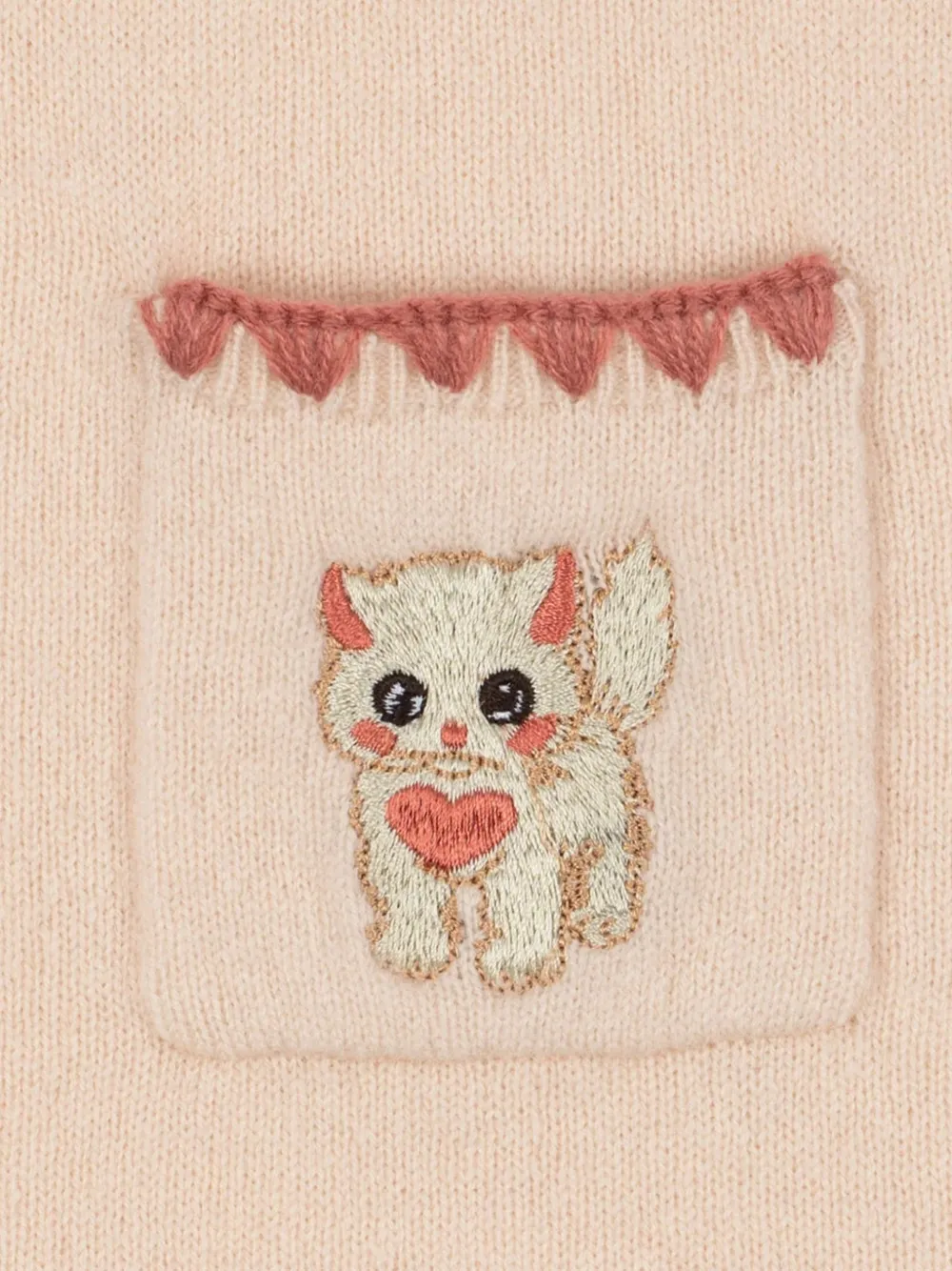 Konges Sløjd Collette cat-embroidered mini dress Roze