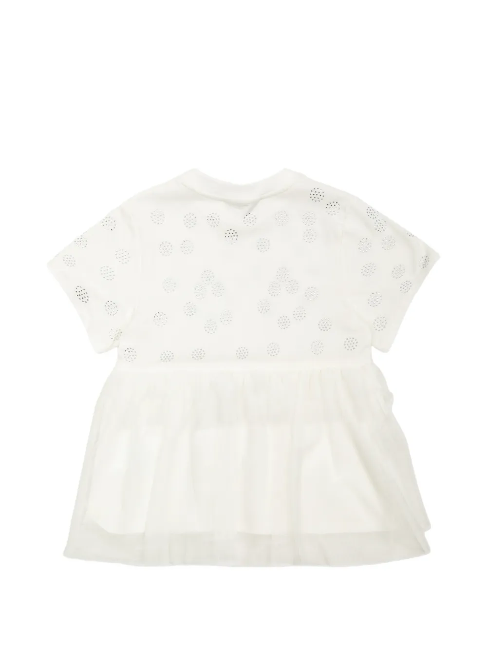 Stella McCartney Kids T-shirt met tulen afwerking en pailletten Wit
