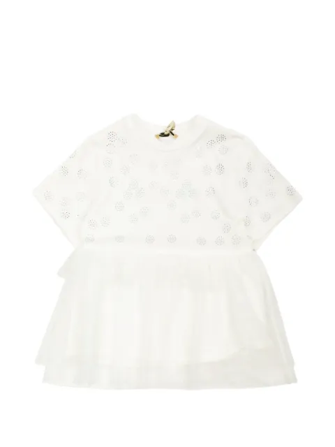 Stella McCartney Kids sequin-embellished tulle-trim T-shirt