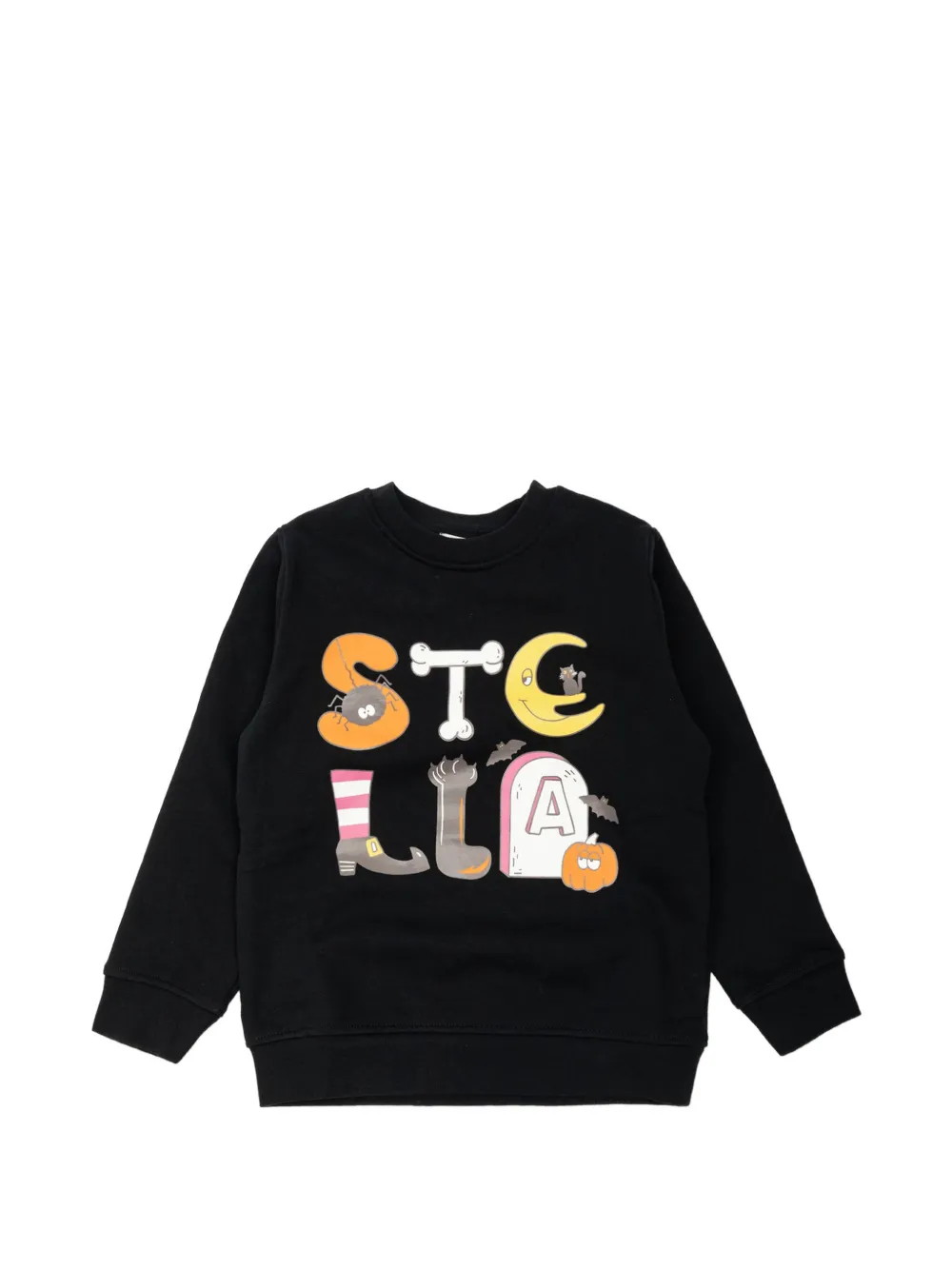 Stella McCartney Kids Sweater met logoprint Zwart