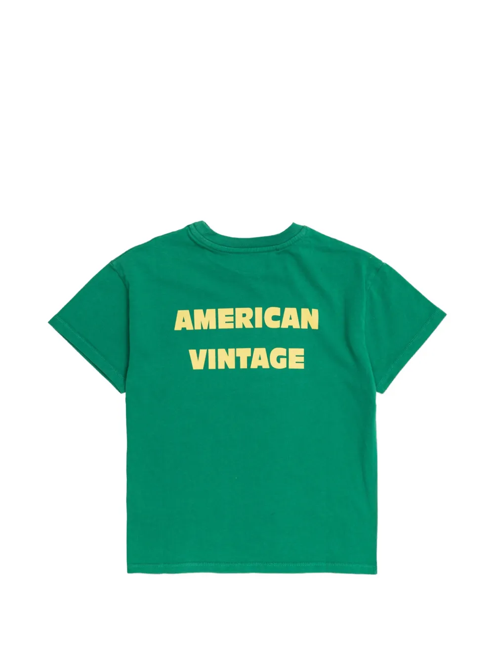 American Vintage Kids Katoenen T-shirt met logoprint Groen