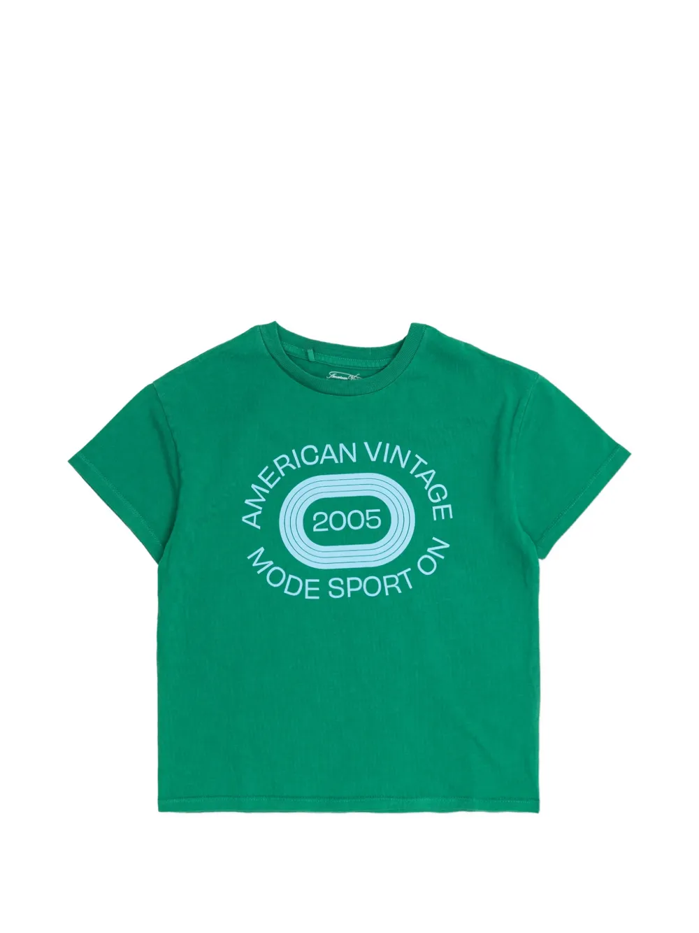 American Vintage Kids Katoenen T-shirt met logoprint Groen