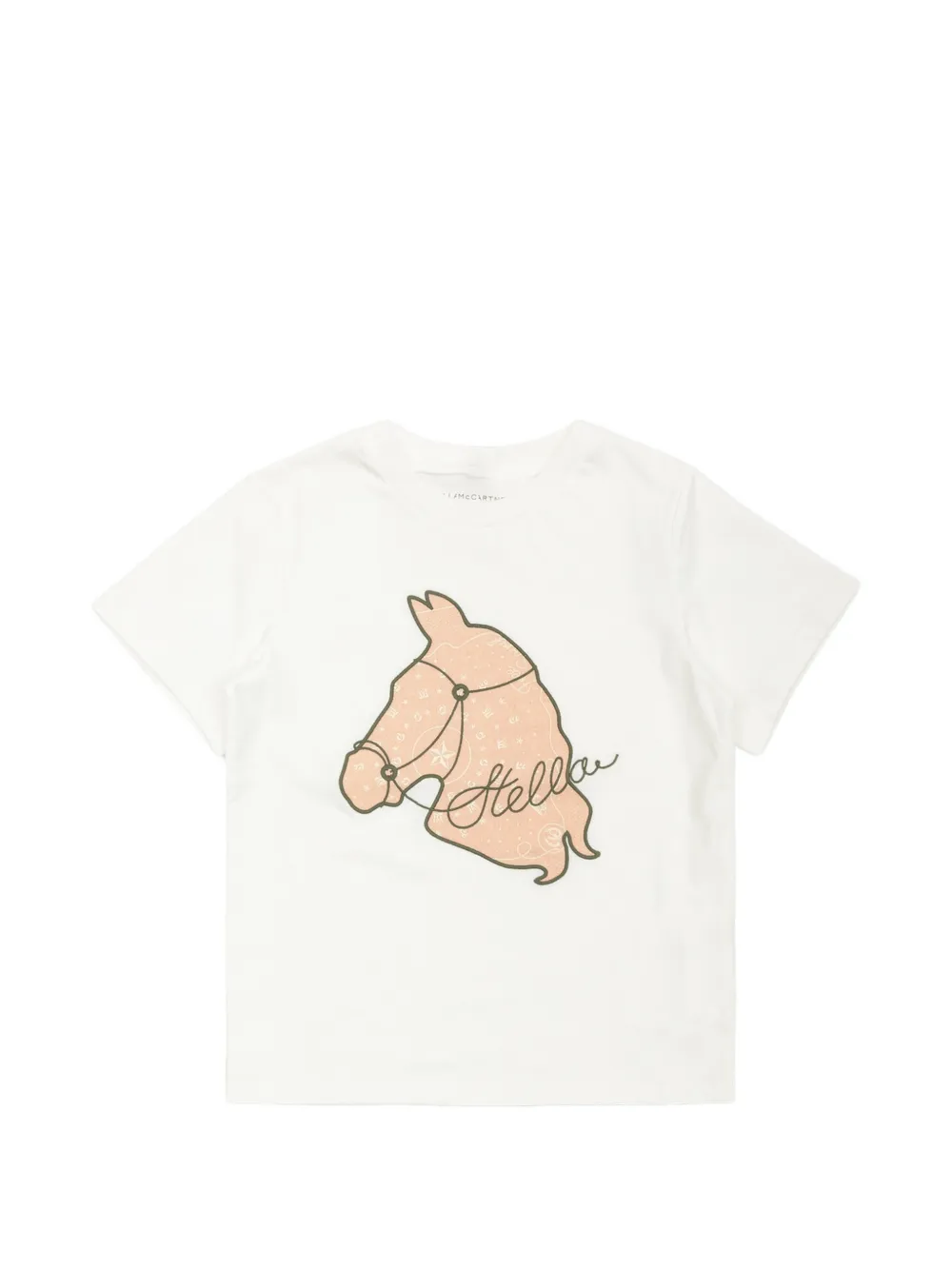 Stella McCartney Kids T-shirt met paardenprint Wit