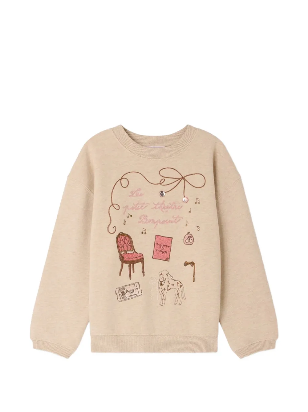 Bonpoint Tayla embroidered sweatshirt - Nude