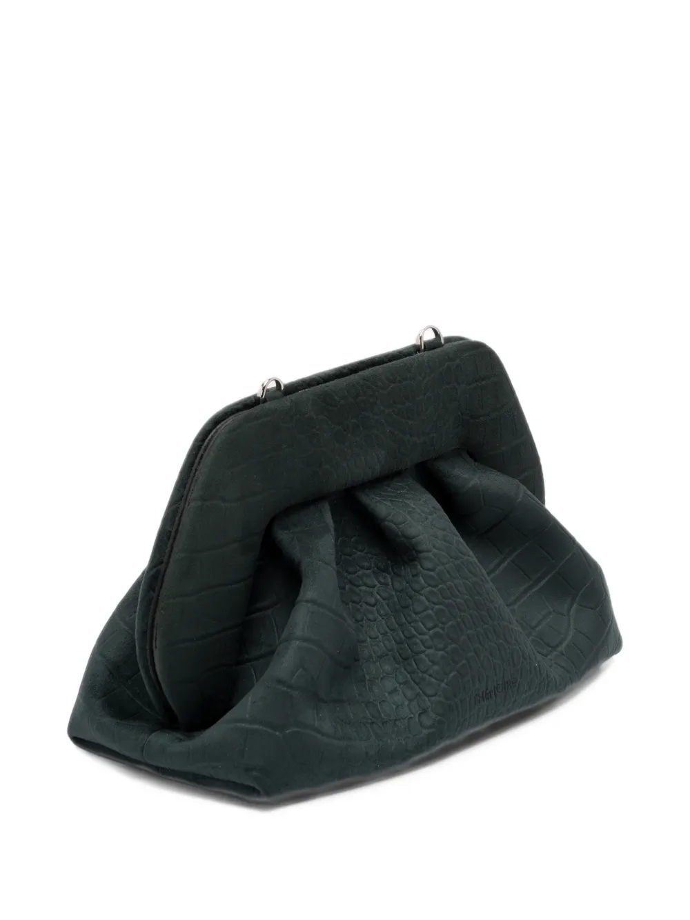 Themoirè medium Bios croc-effect clutch bag Groen