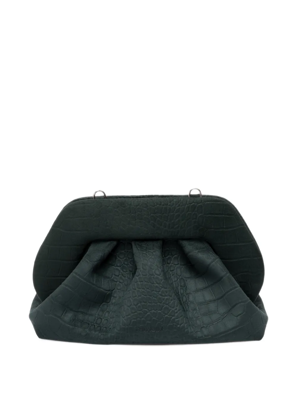 Themoirè medium Bios croc-effect clutch bag - Verde