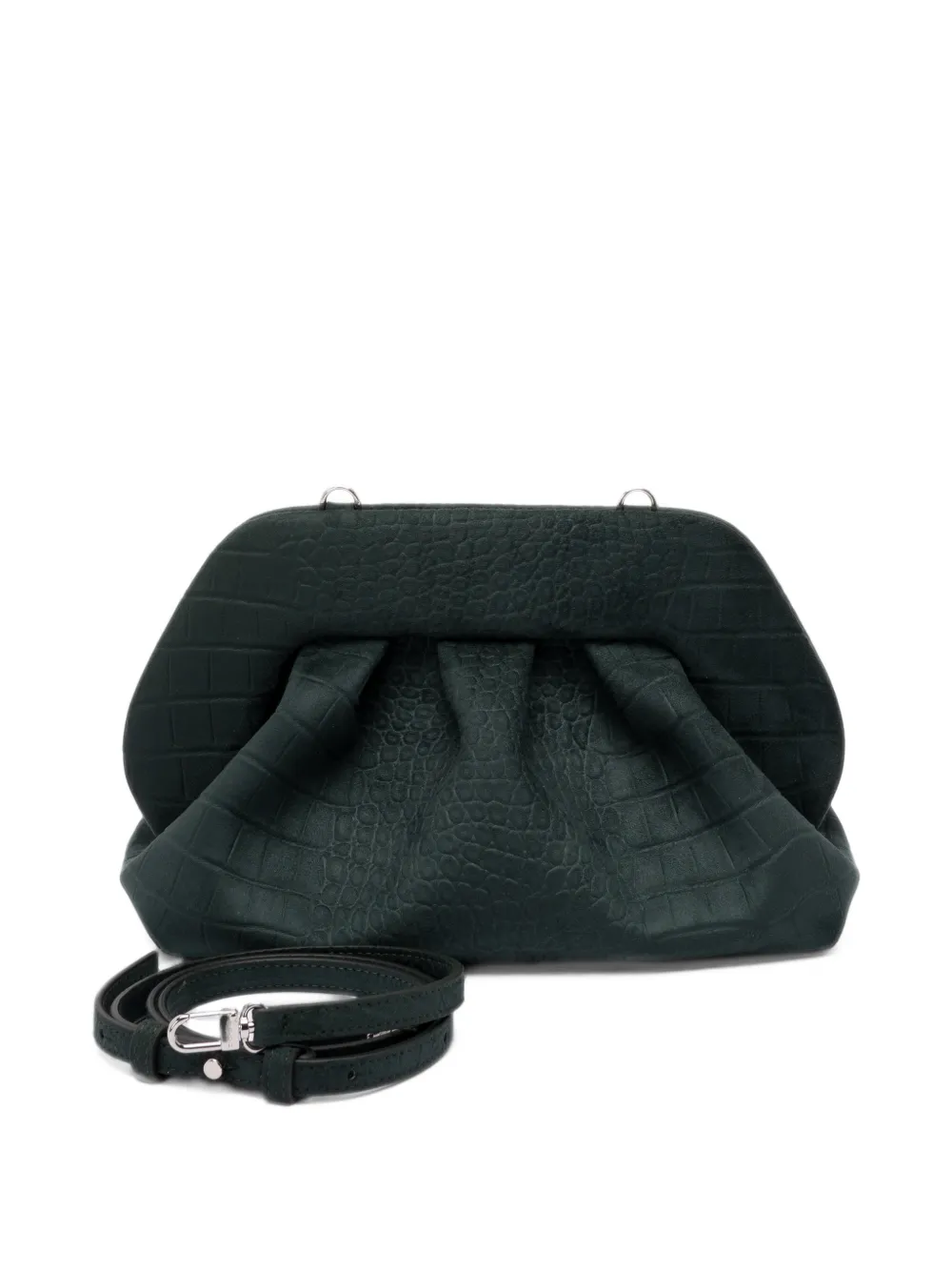 Themoirè medium Bios croc-effect clutch bag Groen