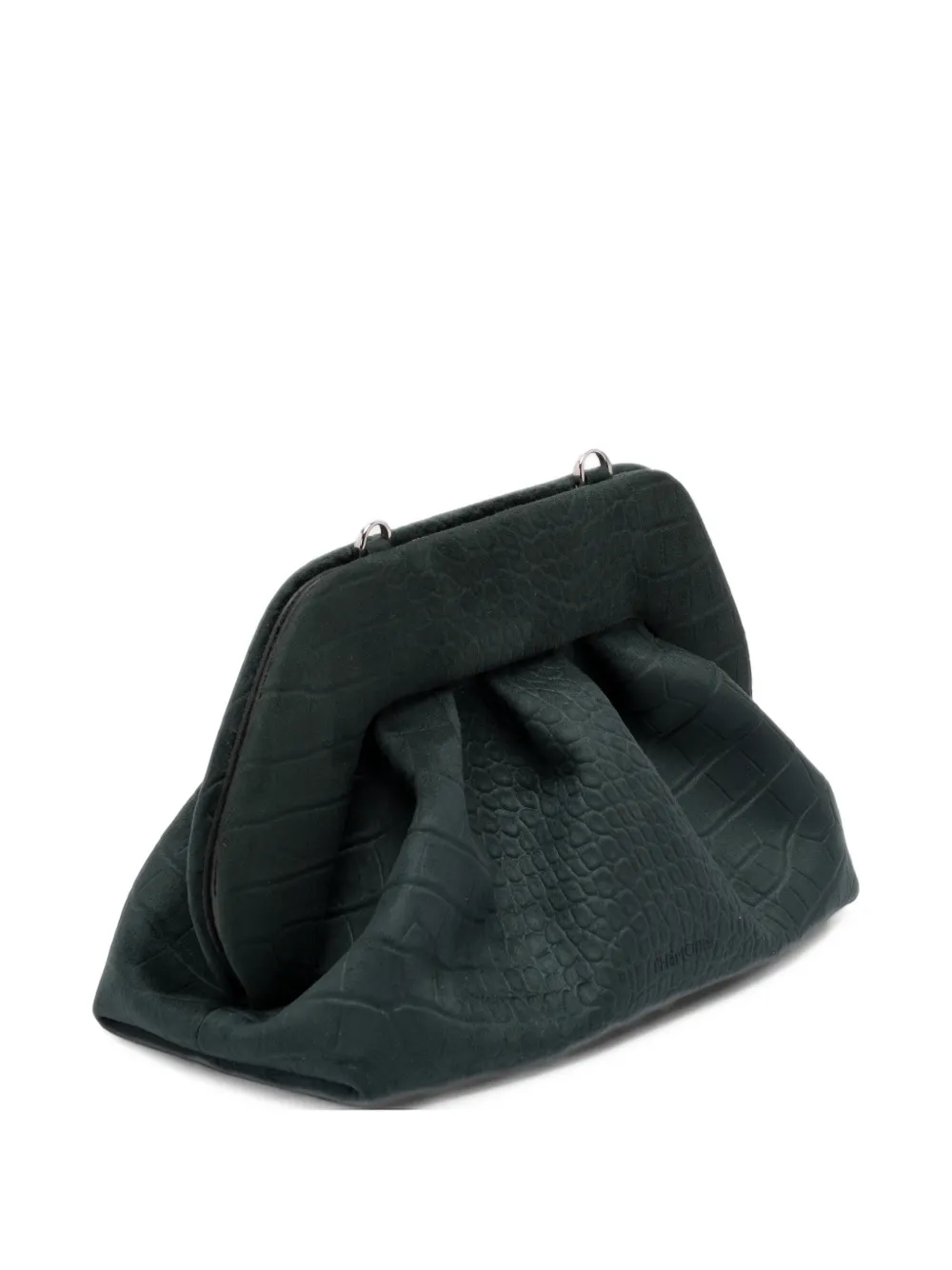 Themoirè medium Bios croc-effect clutch bag - Verde