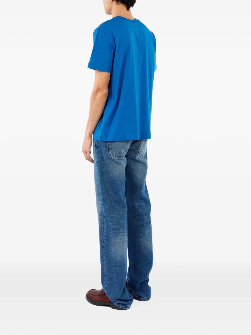 A.P.C. logo-print T-shirt Blauw