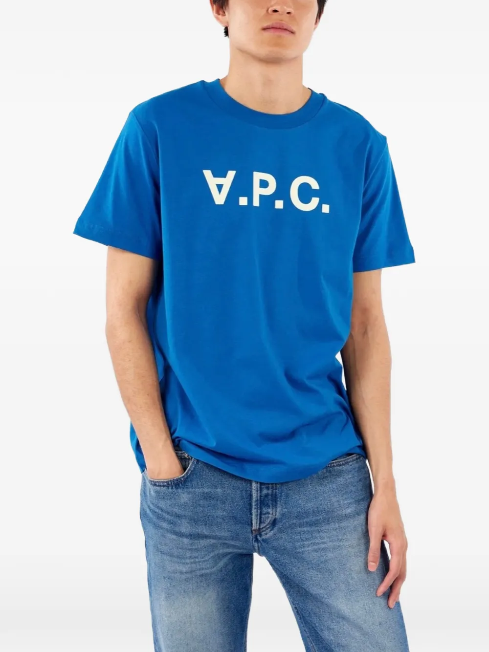 A.P.C. logo-print T-shirt - Blau