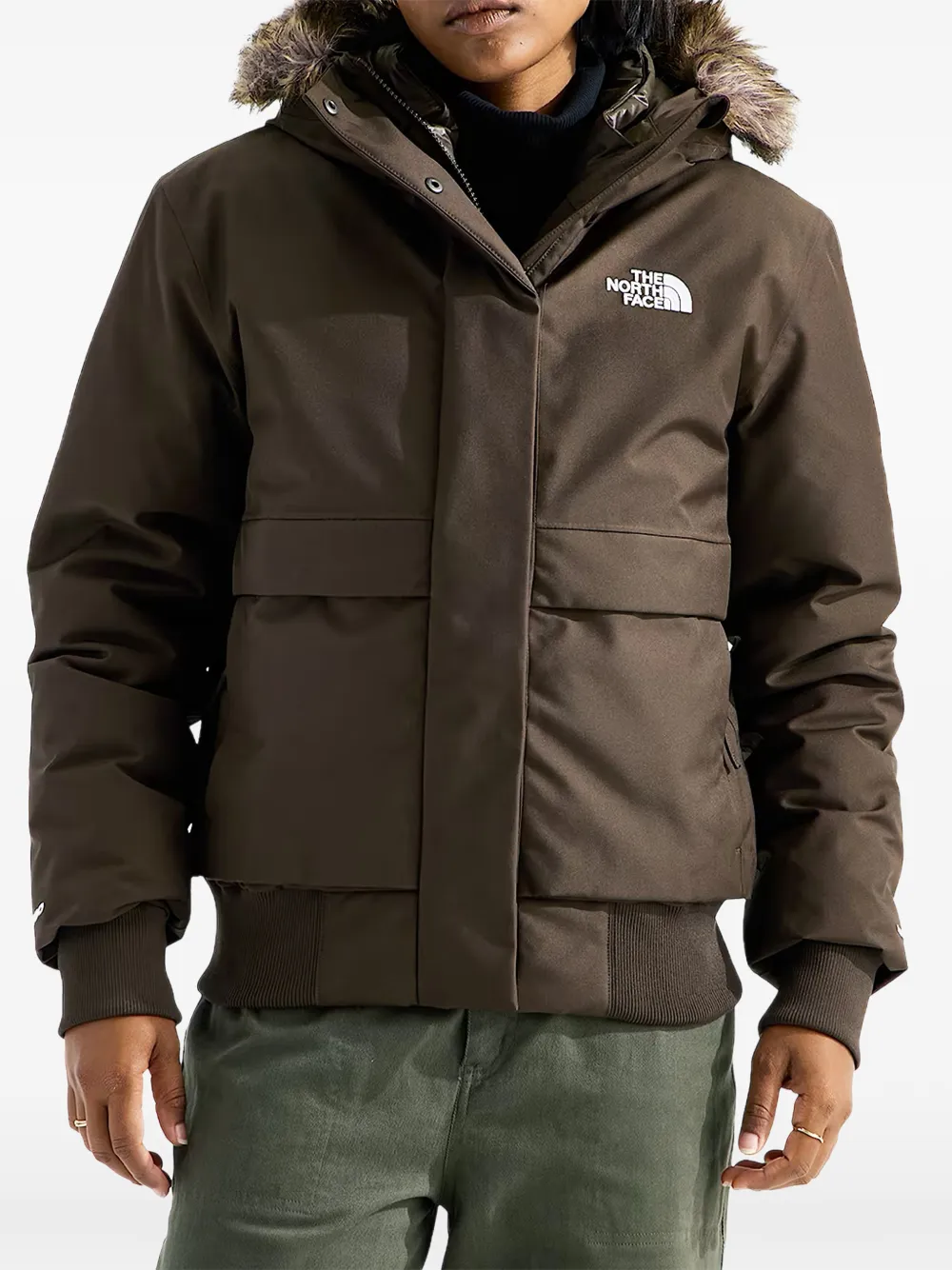 The North Face Arctic faux fur-trimmed bomber jacket - Braun