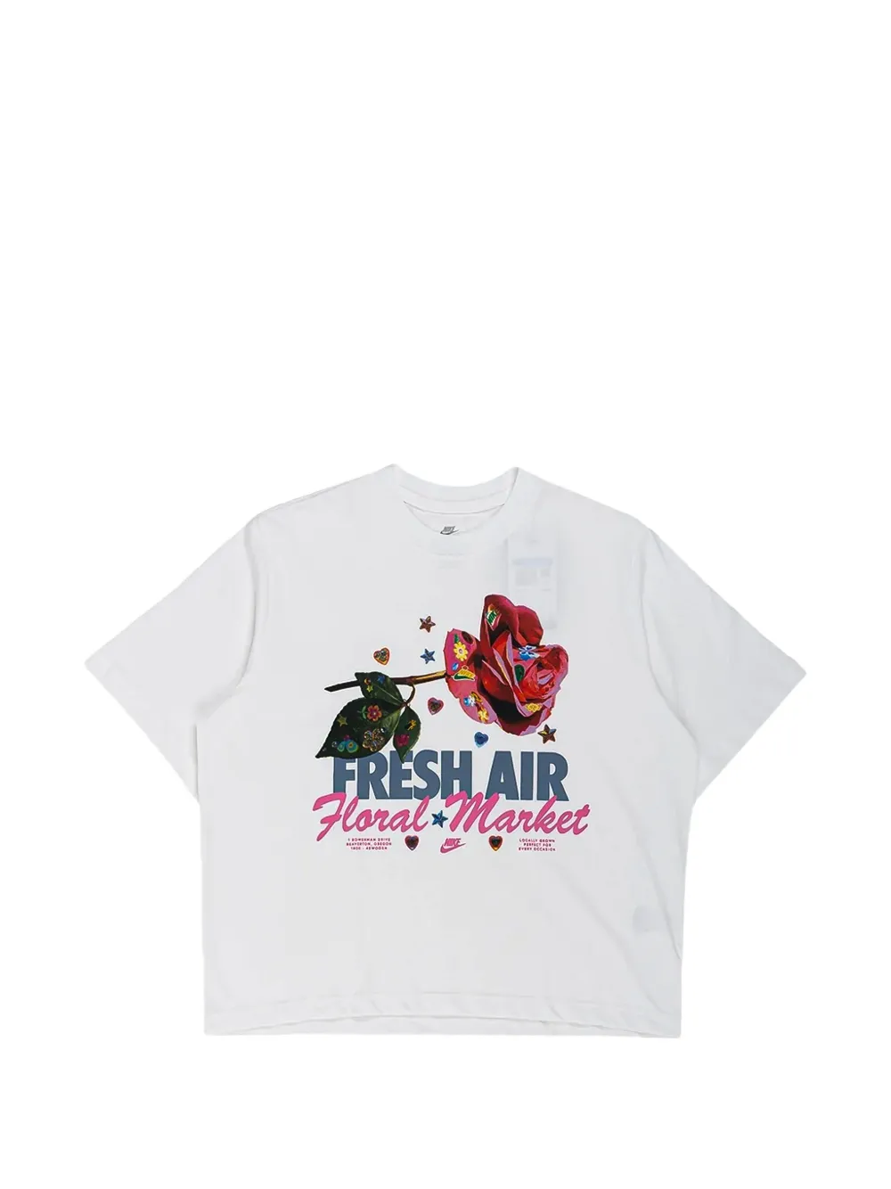 Nike floral-print loose-fit T-shirt Wit