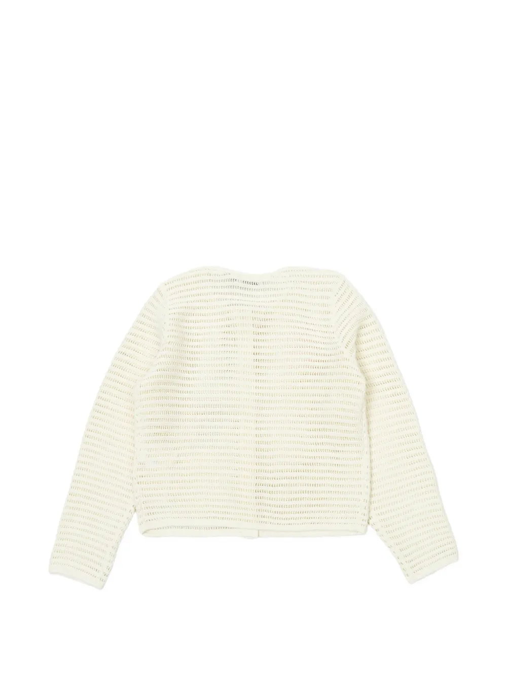 Self-Portrait Kids floral-motif open-knit cardigan Beige