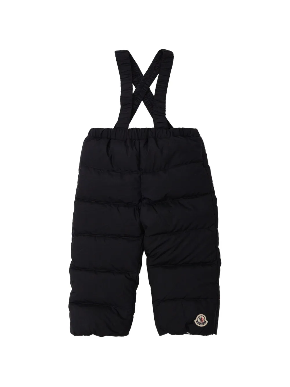 Moncler Enfant pantalon matelassé à bretelles - Bleu