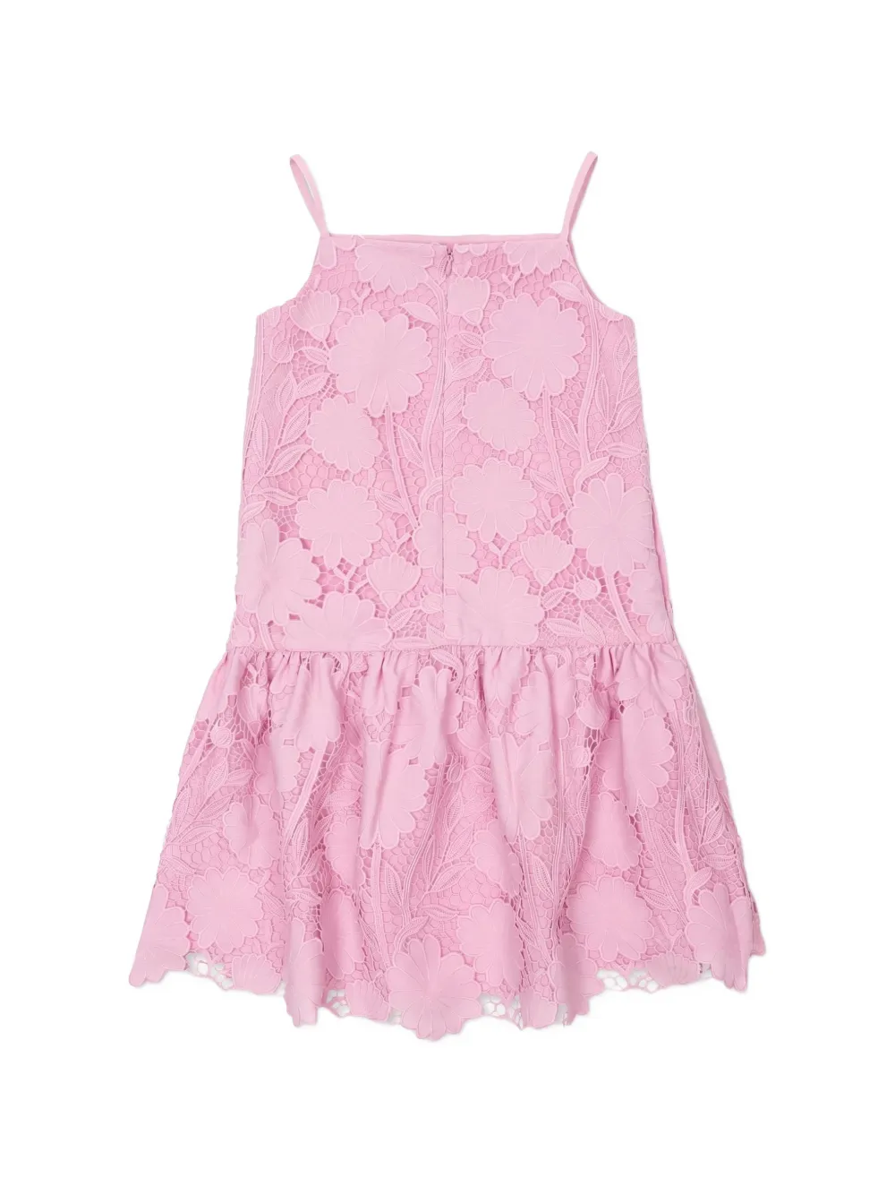 Self-Portrait Kids floral-lace spaghetti-strap dress Roze