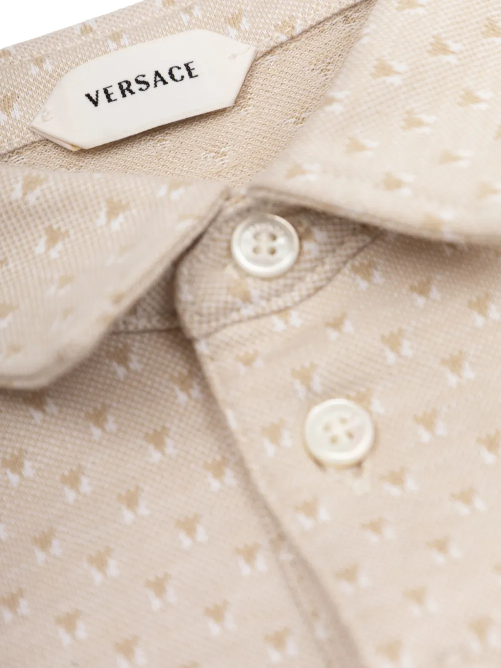 Versace Kids Poloshirt met logopatch Beige